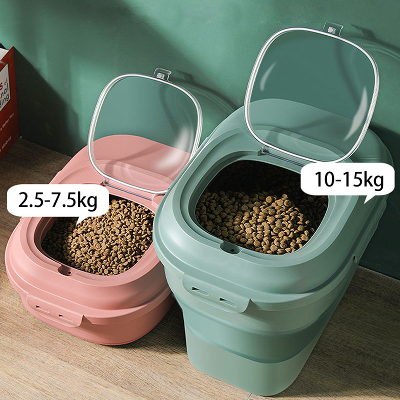 Hondenvoer, emmer voor kattenvoer, verzegelde, vochtbestendige bewaaremmer voor kattenvoer, opslagtank voor dierenvoer, grote doos